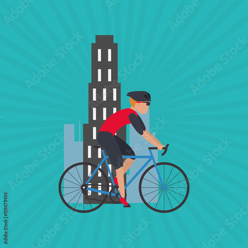 Flat illustration of bike lifesyle design photo