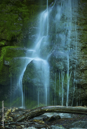 Waterfall in a grotto on the Blackledge River  Glastonbury  Connecticut.