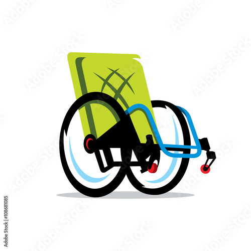 Vector Wheelchair Handicap Cartoon Illustration.