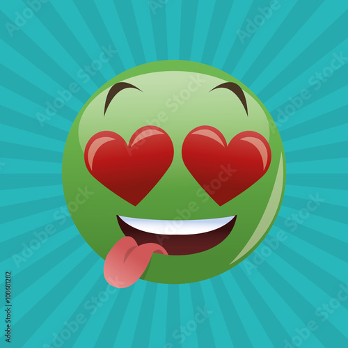 Flat illustration of cartoon face design 