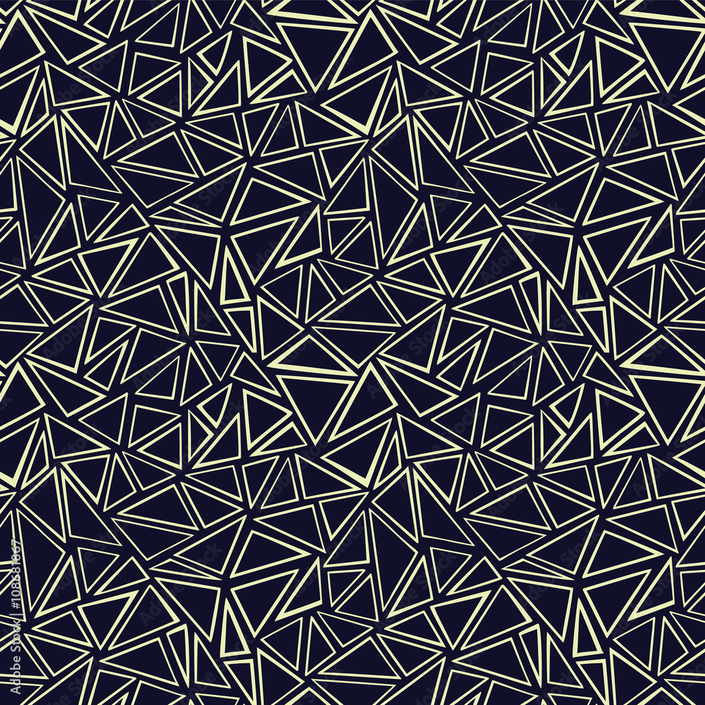 Pattern with black hand drawn triangles on dark background. Pattern with black hand drawn triangles on dark background.