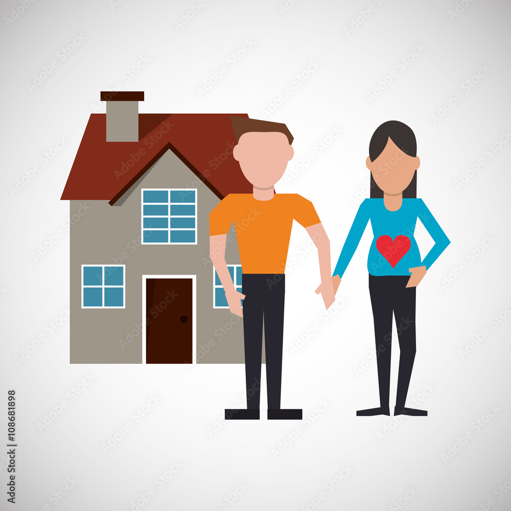 Family design, relationship and home concept, vector illustration Family design, relationship and home concept, vector illustration