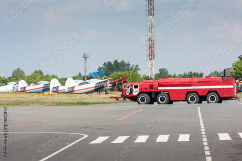 Firefighter car at the airport