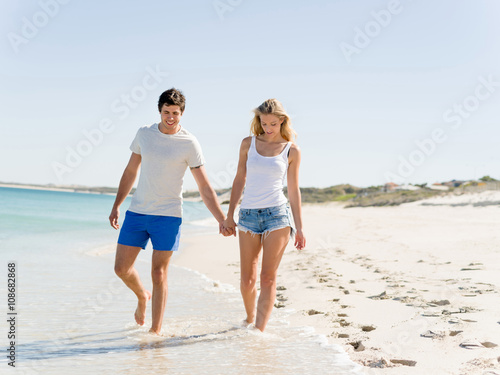 Romantic young couple on the beach