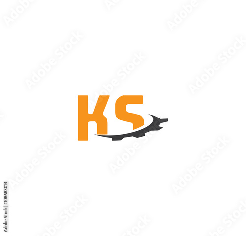 ks alphabet with swoosh gears
