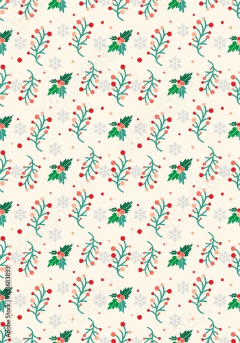 Christmas seamless flower pattern