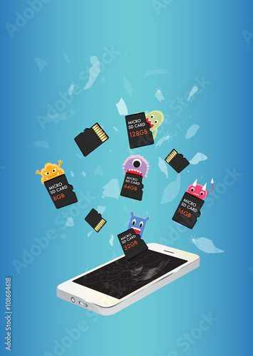 Smartphone Virus eating micro SD memory card