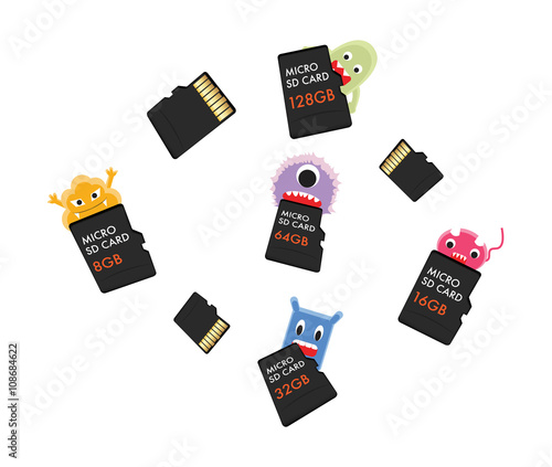 Virus computer eating micro SD memory card