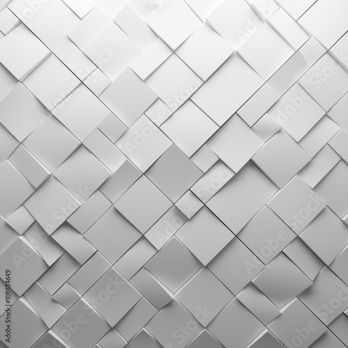 Geometric white abstract polygons, as tile wall