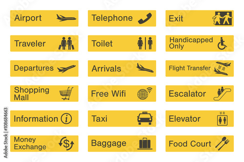 Airport sign set