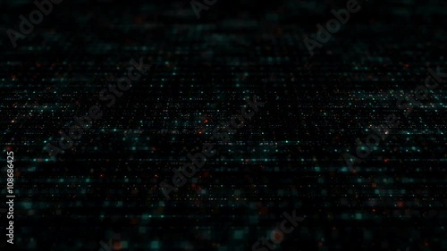 loopable, abstract digital technology background made of particles