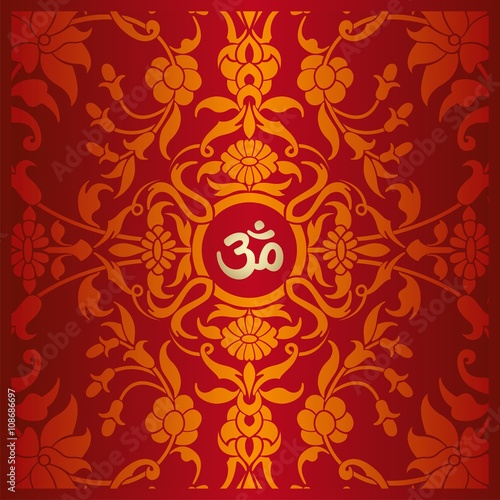 aum syllable, paisley design ,Hinduism, India