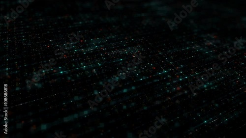 loopable, abstract digital technology background made of particles