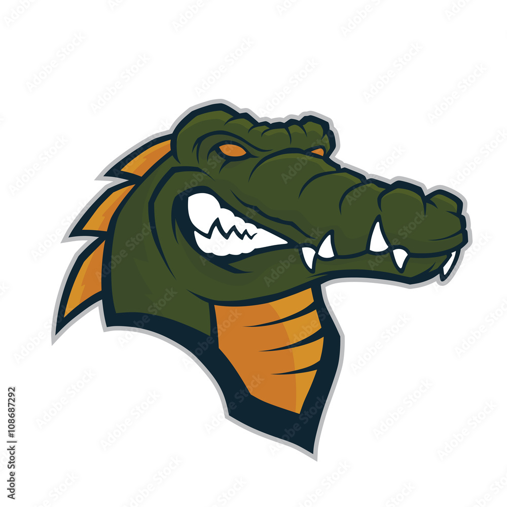 Naklejka premium Crocodile head mascot