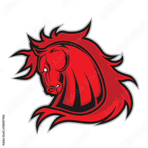 Horse or mustang head mascot