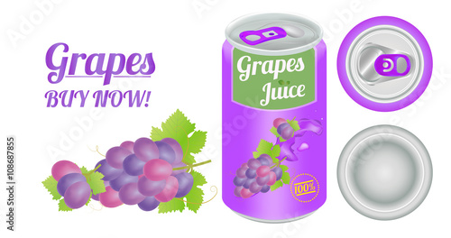 Grapes juice can photo