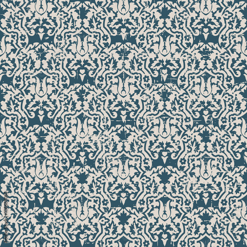 Seamless worn out antique background 244_flower leaf kaleidoscope