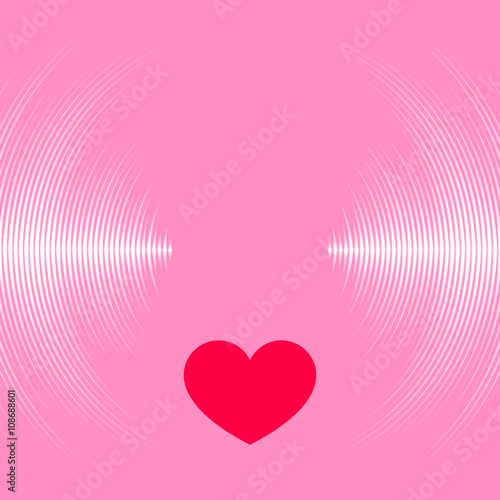 Valentine's Day card with vinyl tracks and heart