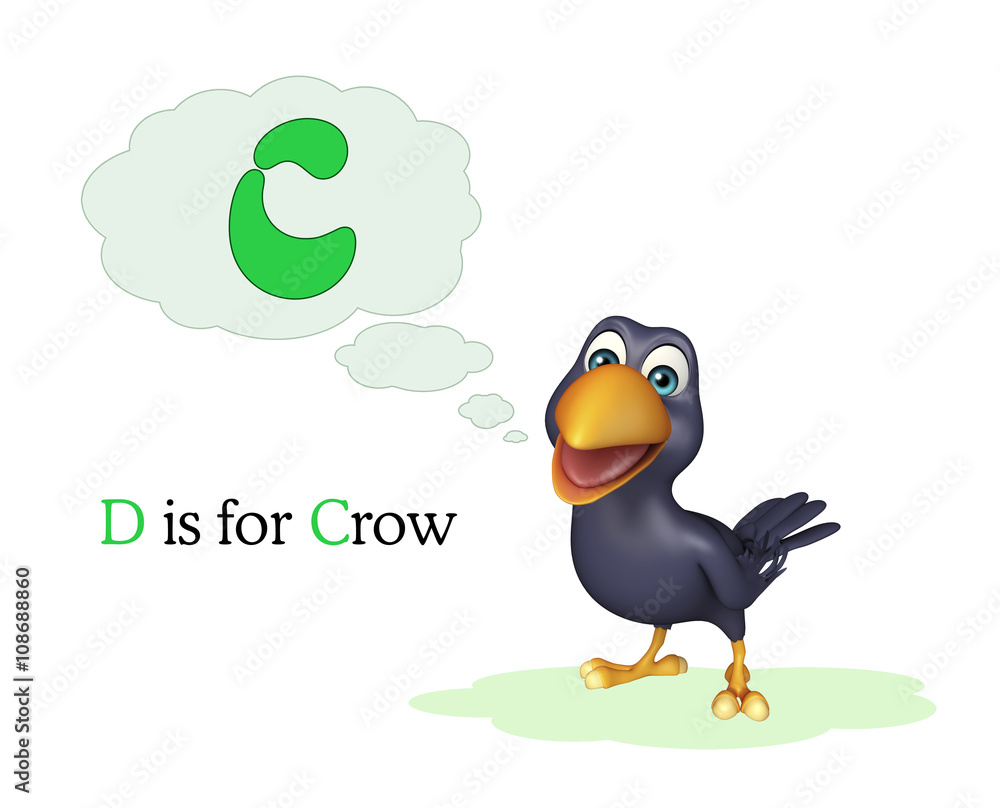 Obraz premium Crow bird with alphabate