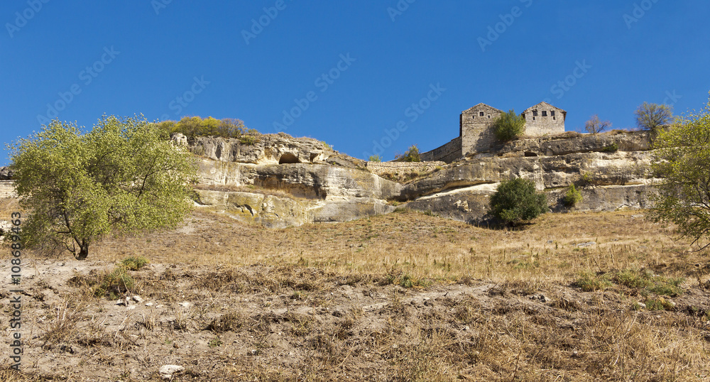 Views of the medieval cave city-fortress Chufut-Kale.
