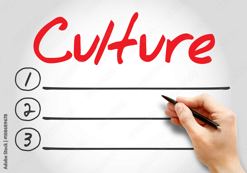 Culture blank list, business concept background Culture blank list, business concept background