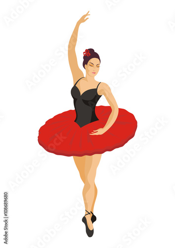 dancing ballerina in red tutu