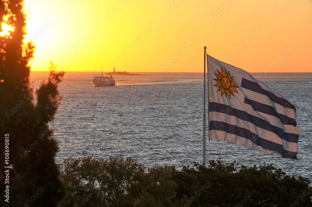Fototapeta premium Sunset view from Colonia del Sacramento