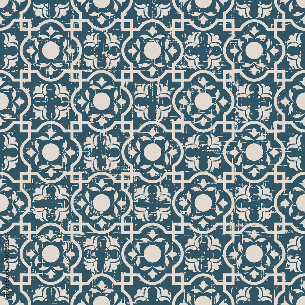 Seamless worn out antique background 252_square cross geometry flower Seamless worn out antique background 252_square cross geometry flower