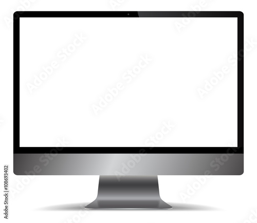 Realistic Grey Metal Computer Screen