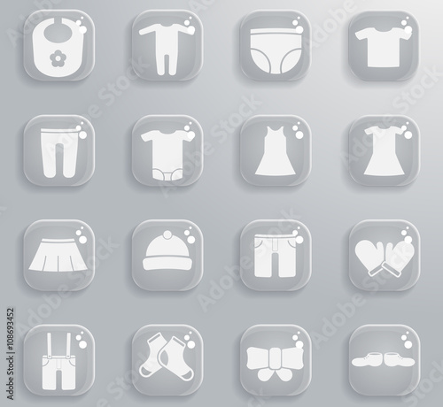 Baby clothes simply icons