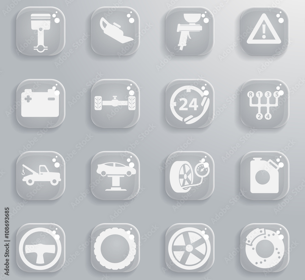 Car service simply icons Car service simply icons