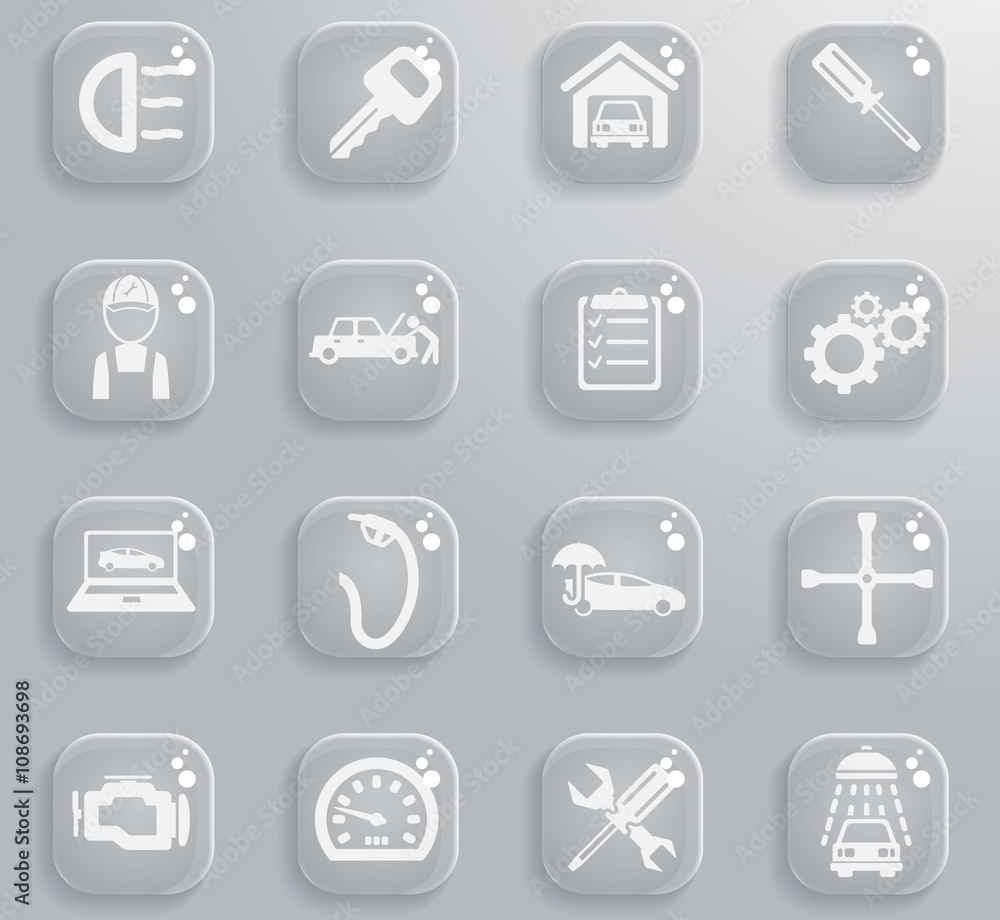 Car service simply icons Car service simply icons