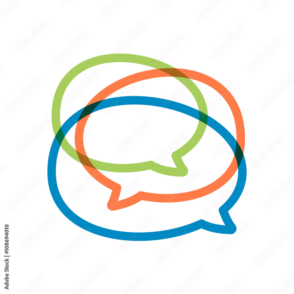 Speech bubble line logo. Speech bubble line logo.