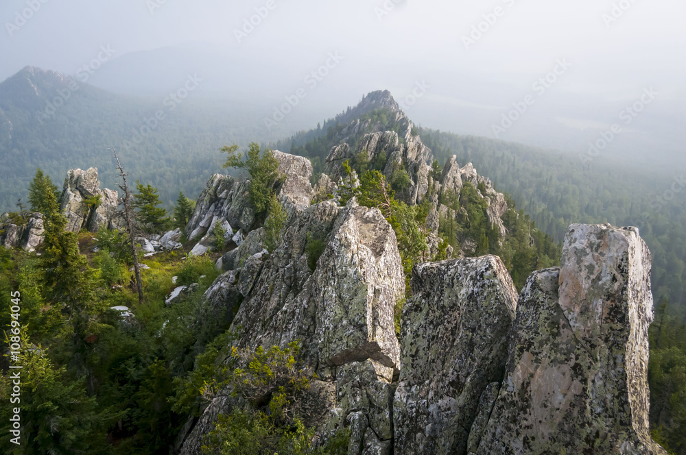 Malinovaya (Raspberry) Mount near Beloretsk, Bashkortostan, is one of the highest Ural Mountains in Russia. August 2013.