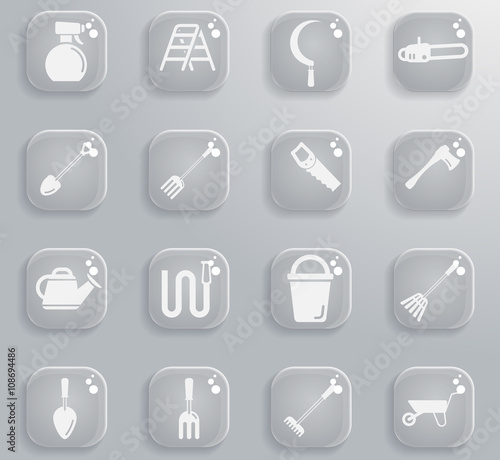 Garden tools simply icons