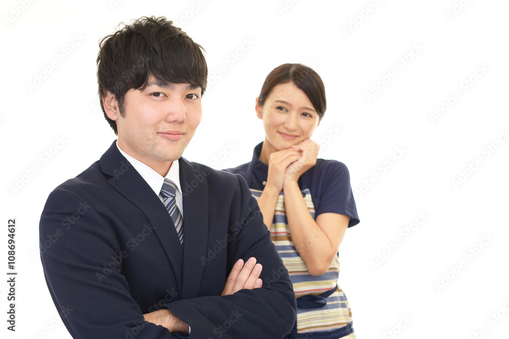 笑顔の夫婦
