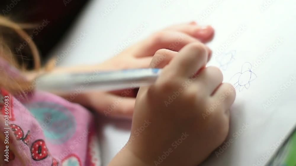 little girl is drawing little girl is drawing