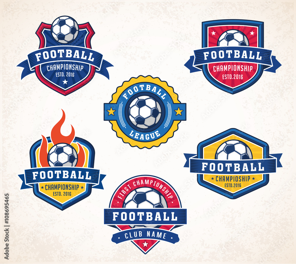 Naklejka premium Vector football or soccer logos
