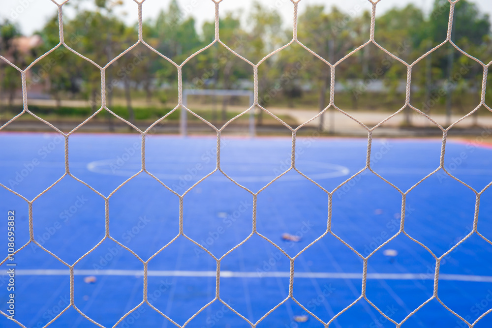 Fototapeta premium Goal net with futsal field