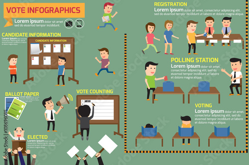 Election and voting infographic elements. vector illustration.