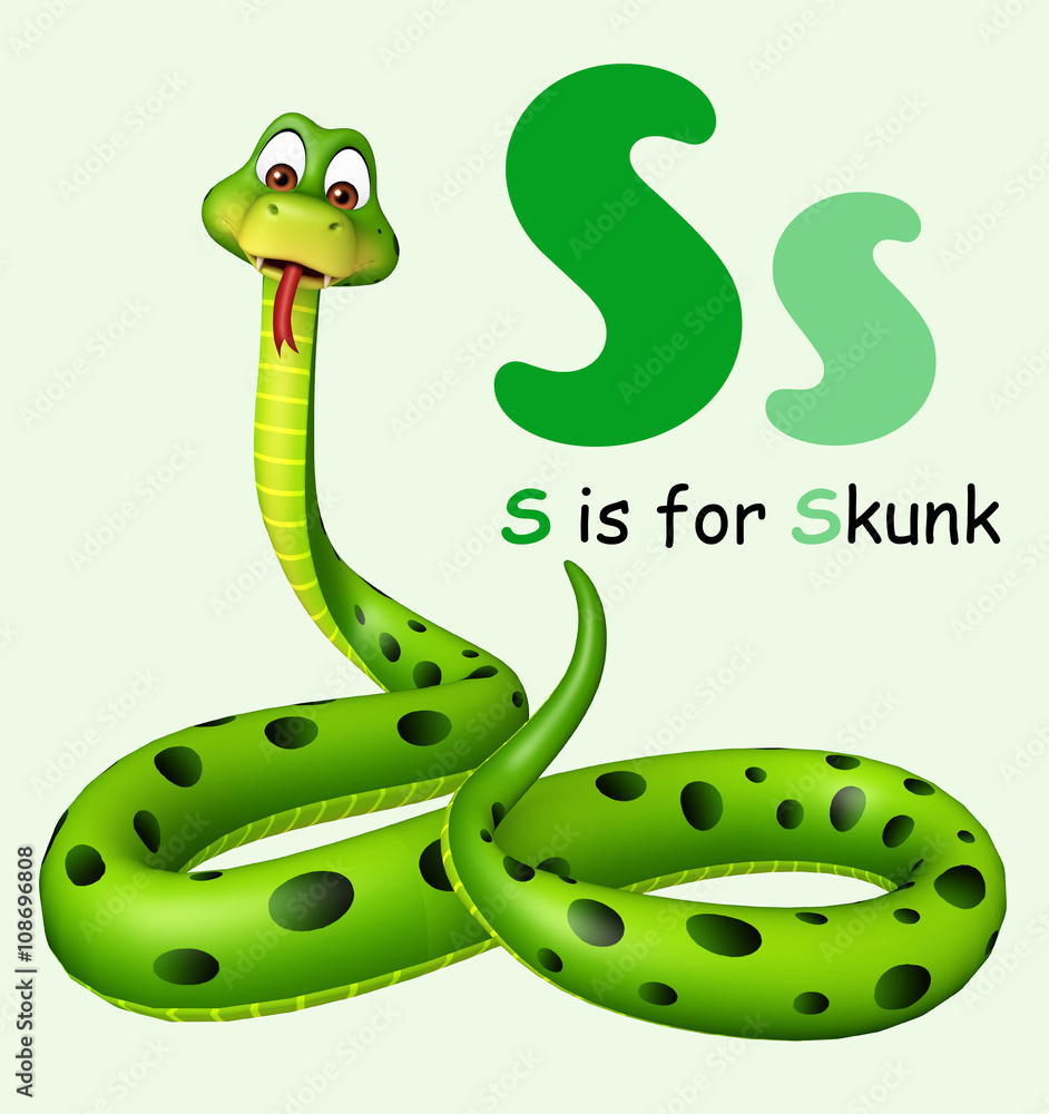 Fototapeta premium Snake with alphabet