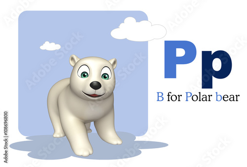 Polar bear with alphabet