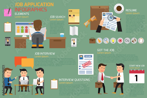 job application infographics element, business concept vector il