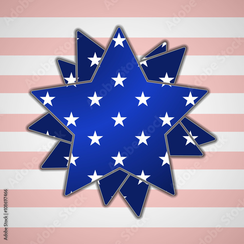 The abstract star with american flag