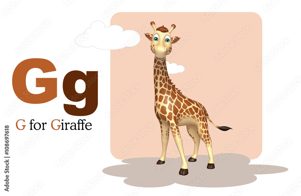 Obraz premium Giraffe wild animal with alphabate