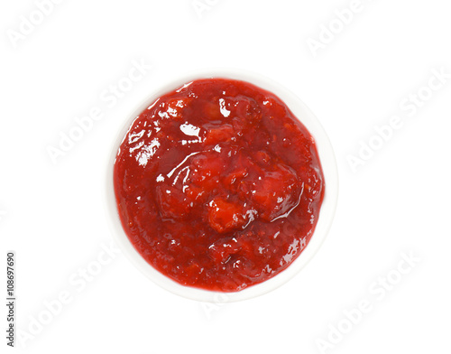 bowl of strawberry jam