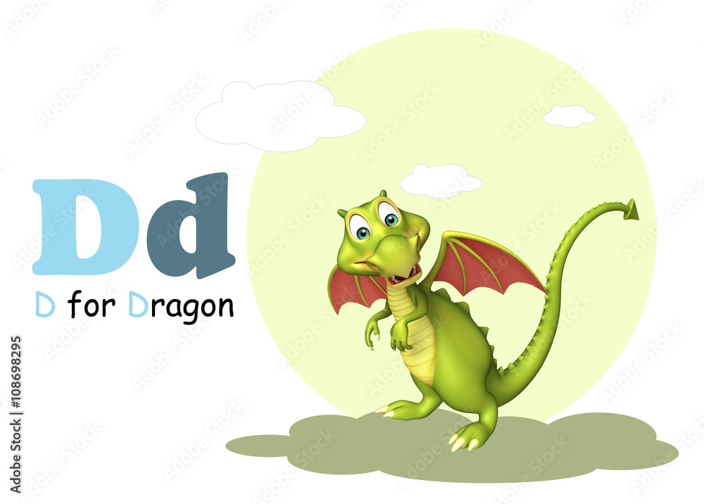 Dragon wild animal with alphabate Dragon wild animal with alphabate
