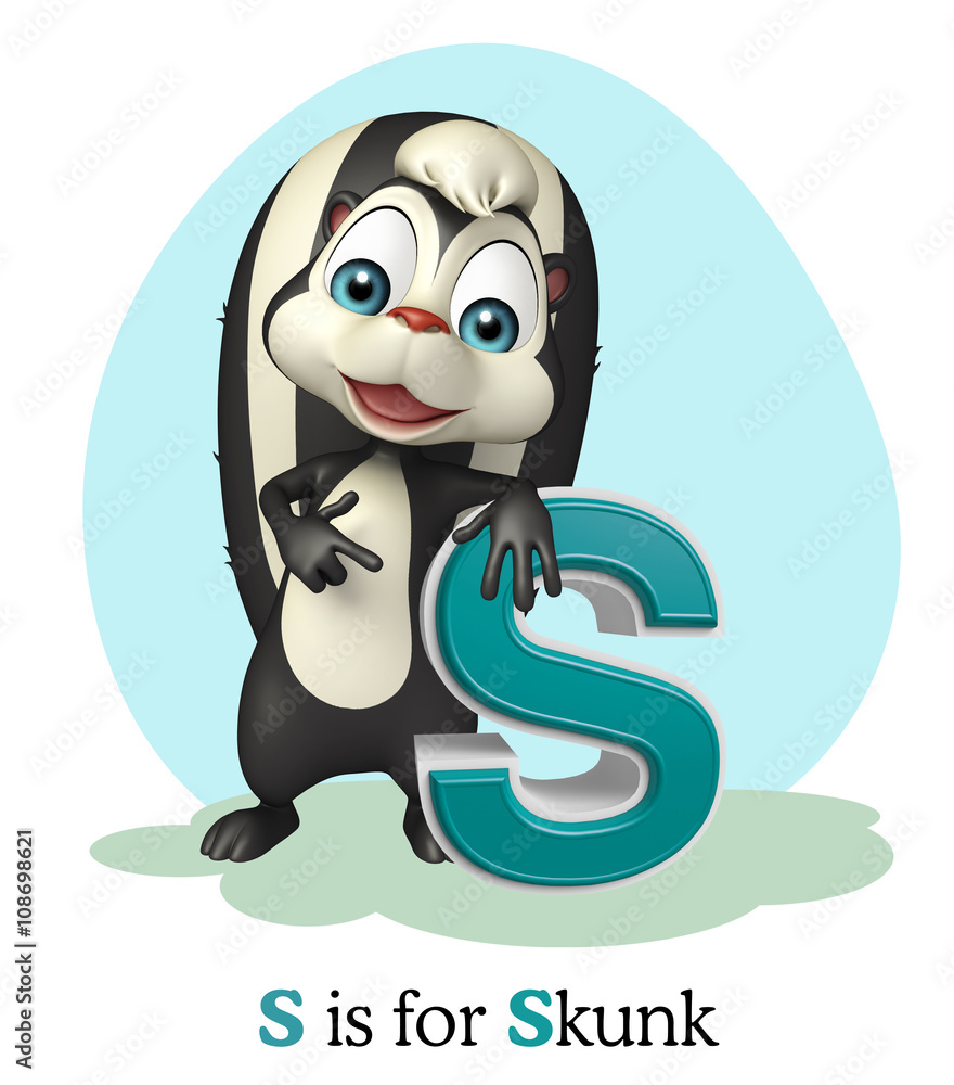 Fototapeta premium Skunk with alphabet