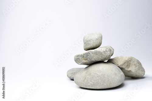 Stone stack  isolated on white background. Stones with copy space