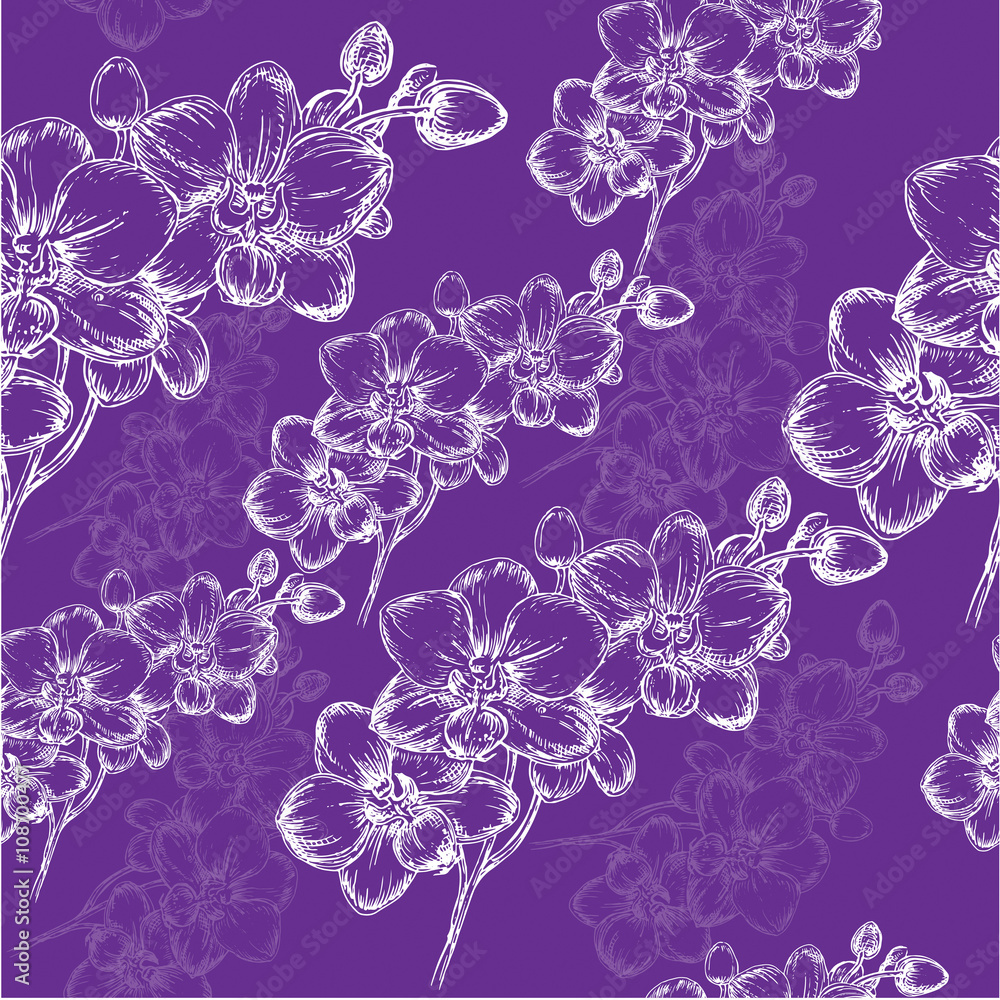 seamless pattern orchid